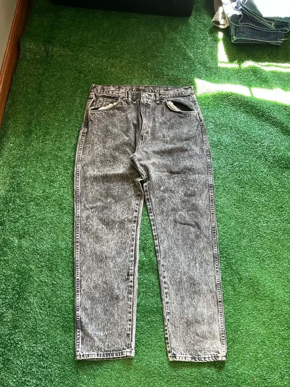 Vintage 80s Wrangler Acid Wash Relaxed Fit Jeans Made in USA 38x32
